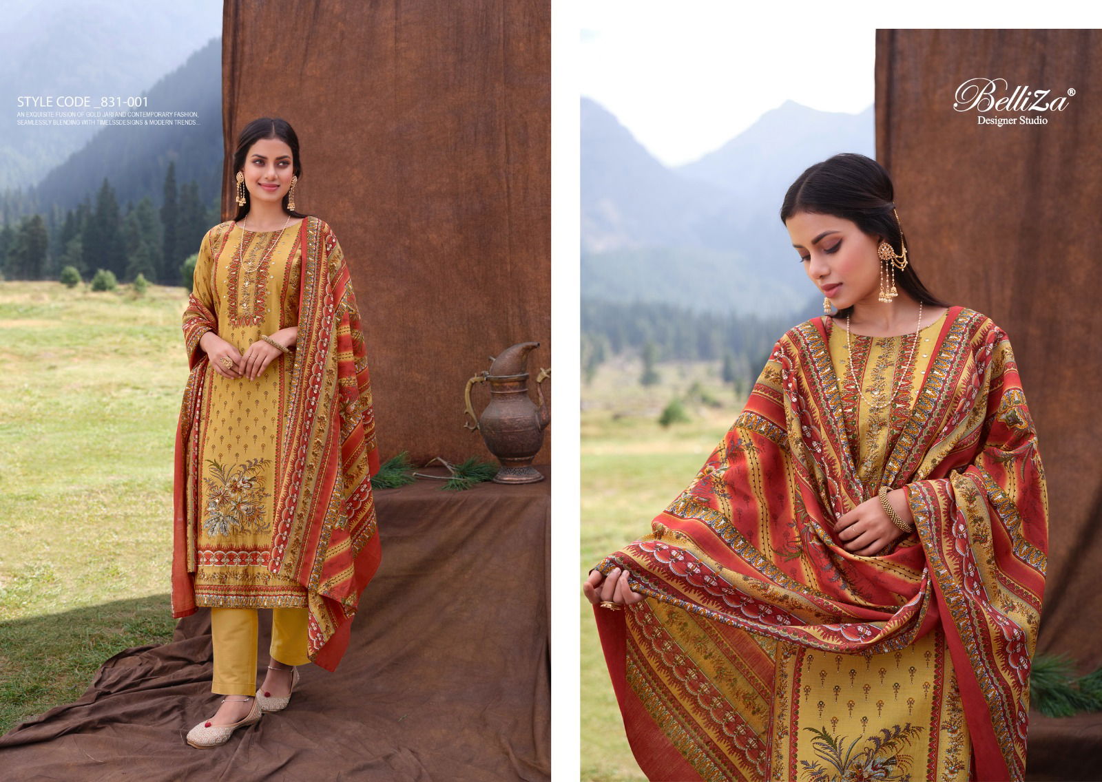 Khwaab By Belliza Viscose Muslin Designer Pakistani Suit Catalog